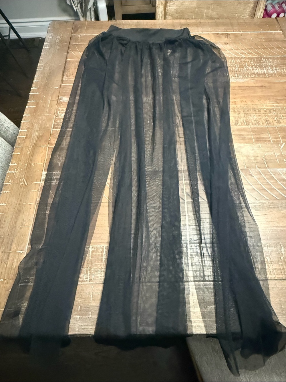 Sheer Black Maxi Tulle Skirt